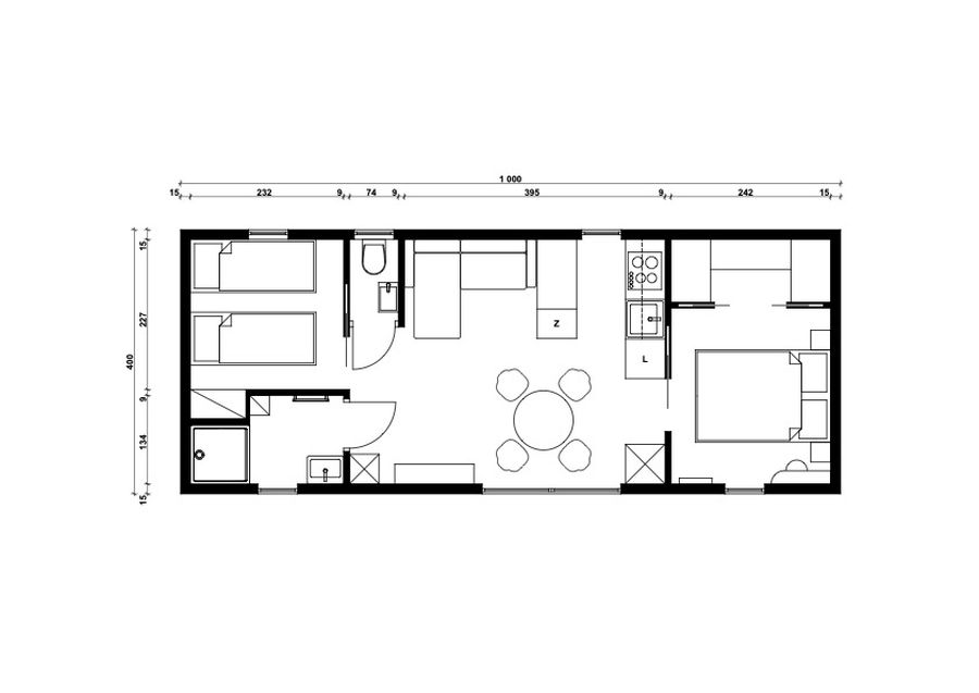 Rzut domu 40 m2