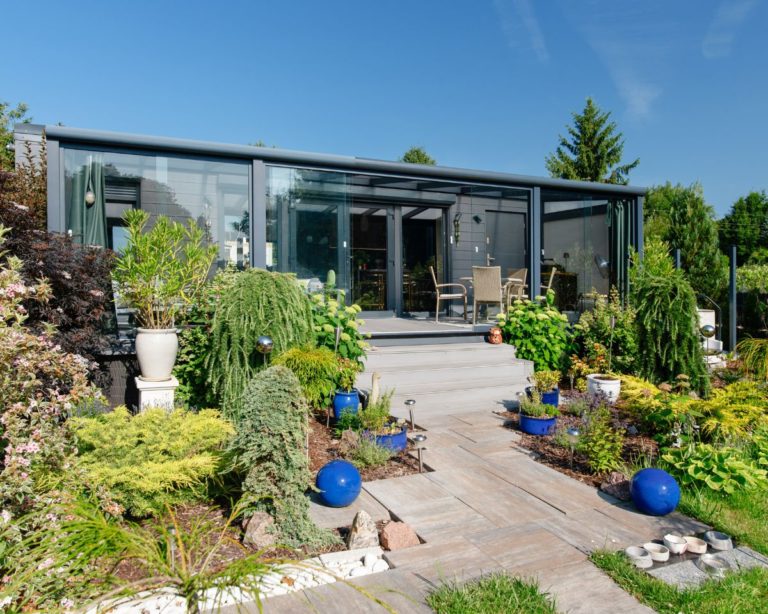 Dom na kółkach mobilny 48 m2 Vero Homes taras elewacja