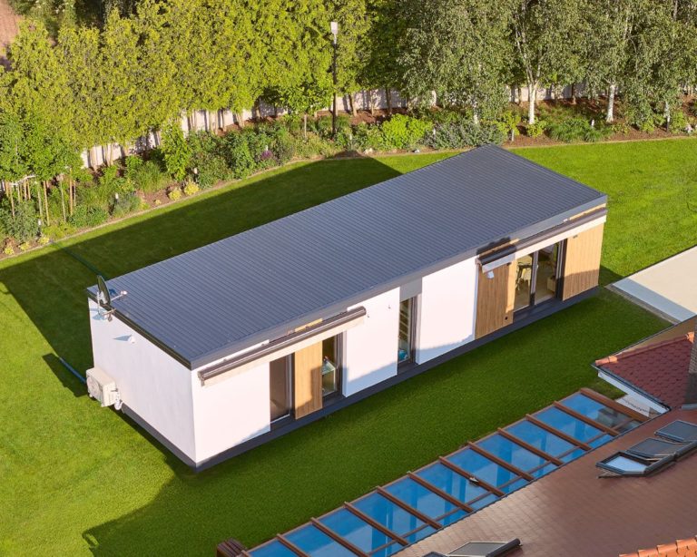 Dom szkieletowy mobilny 63 m2 tynkowana elewacja Vero Homes